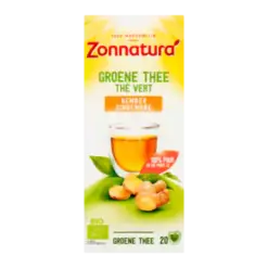 Zonnatura Bio Groene Thee Gember 20 Zakjes 34g Zonnatura Bio Groene Thee Gember