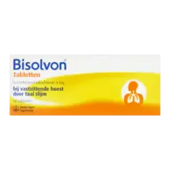 Bisolvon Tabletten bij Vastzittende Hoest door Taai Slijm 50 Stuks Bisolvon Tabletten bij Vastzittende Hoest door Taai Slijm 50 Stuks