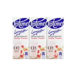 optimel long tasty drinking yoghurt strawberry raspberry multipack