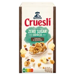 Quaker Cruesli ohne Zuckerzusatz Kakao und Banane